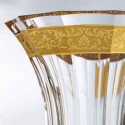 Casa Padrino luxury baroque crystal glass vase gold Ø 19.7 x H. 25 cm - Mouth-blown & hand-polished