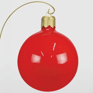 Casa Padrino boule de sapin de Noël décorative XXL rouge / or H. 90 cm - Décoration de Noël