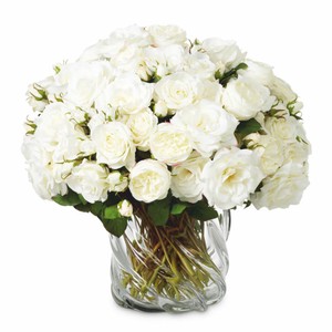 Casa Padrino luxury decorative bouquet of roses white / green Ø 70 cm - Luxury quality