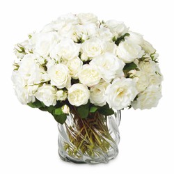 Casa Padrino ramo de rosas decorativo de lujo blanco / verde Ø 70 cm - Calidad de lujo