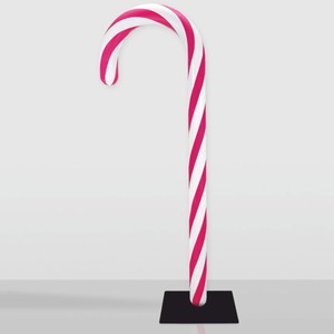 Casa Padrino canne à sucre décorative XXL blanc / rose / noir H. 235 cm - Décoration de Noël
