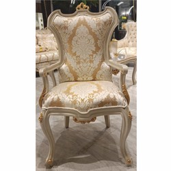 Casa Padrino ensemble de salle à manger baroque de luxe or / gris - 1 Table à manger et 6 Chaises de salle à manger