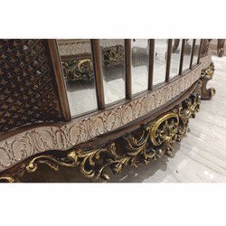 Casa Padrino luxury baroque coffee table beige / brown / gold 125 cm - Baroque style living room furniture