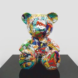 Luxus Deko Figur Skulptur Teddybär Bunt