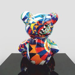 Luxus Deko Figur Skulptur Teddybär Bunt