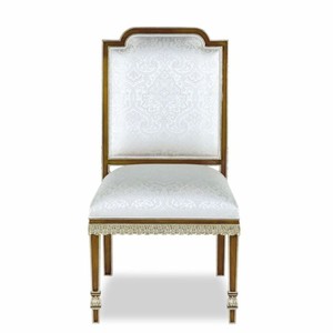 Prunkvoller Luxus Barock Esszimmer Stuhl Weiß Braun Gold