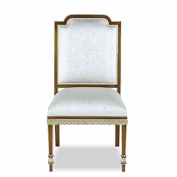 Casa Padrino Luxury Baroque Mahogany Dining Chair White / Brown / Gold H. 102 cm - Baroque Furniture