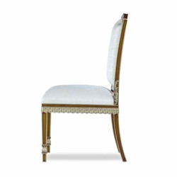 Casa Padrino Luxury Baroque Mahogany Dining Chair White / Brown / Gold H. 102 cm - Baroque Furniture