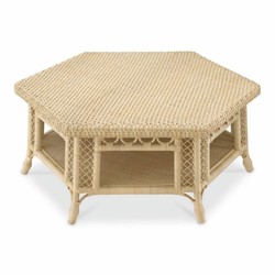 Casa Padrino luxury rattan coffee table natural 120 x 105 x H. 50 cm - Living room furniture