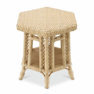 Casa Padrino Luxus Rattan Beistelltisch Naturfarben 60 x 52 x H. 58 cm - Luxus Möbel
