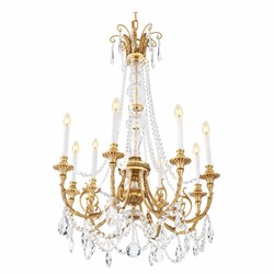 Casa Padrino lampadario barocco di lusso in cristallo oro antico Ø 80 x A. 116 cm - Qualità di lusso