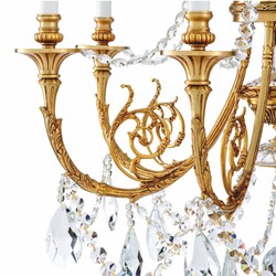Casa Padrino lampadario barocco di lusso in cristallo oro antico Ø 80 x A. 116 cm - Qualità di lusso