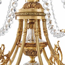 Casa Padrino lampadario barocco di lusso in cristallo oro antico Ø 80 x A. 116 cm - Qualità di lusso