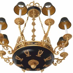 Casa Padrino lampadario barocco di lusso oro antico / nero Ø 97 x A. 99 cm - Qualità di lusso