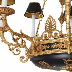 Casa Padrino lampadario barocco di lusso oro antico / nero Ø 97 x A. 99 cm - Qualità di lusso