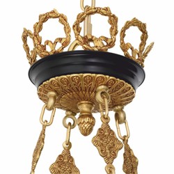 Casa Padrino lampadario barocco di lusso oro antico / nero Ø 97 x A. 99 cm - Qualità di lusso