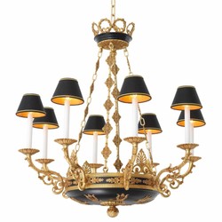 Casa Padrino lampadario barocco di lusso oro antico / nero Ø 97 x A. 99 cm - Qualità di lusso