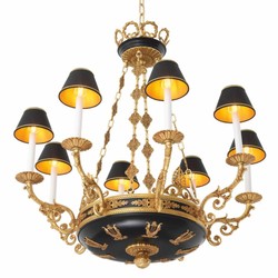 Casa Padrino lampadario barocco di lusso oro antico / nero Ø 97 x A. 99 cm - Qualità di lusso