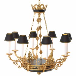 Casa Padrino lampadario barocco di lusso oro antico / nero Ø 97 x A. 99 cm - Qualità di lusso