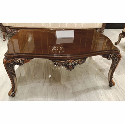 Casa Padrino tavolo da soggiorno barocco di lusso marrone scuro / grigio / bronzo 119 cm - Mobili barocchi