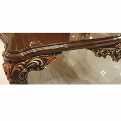 Casa Padrino tavolo da soggiorno barocco di lusso marrone scuro / grigio / bronzo 119 cm - Mobili barocchi