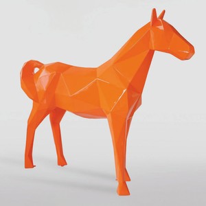 Casa Padrino scultura decorativa XXL cavallo arancia 220 x A. 190 cm - Figura da giardino a grandezza naturale