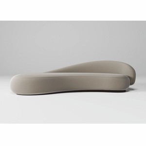 Gebogenes Luxus Wohnzimmer Hotel Samt Sofa Grau Dunkelbraun