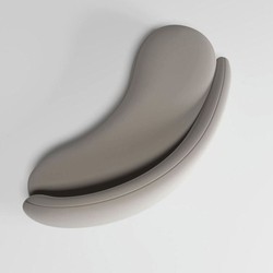 Gebogenes Luxus Wohnzimmer Hotel Samt Sofa Grau Dunkelbraun