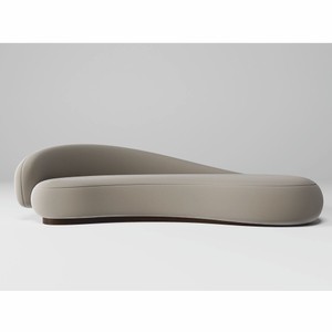 Gebogenes Luxus Wohnzimmer Hotel Samt Sofa Grau Dunkelbraun