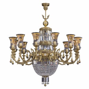 Casa Padrino luxury baroque crystal chandelier brass with patina Ø 107 x H. 120 cm Casa Padrino luxury baroque crystal chandelier brass with patina Ø 107 x H. 120 cm