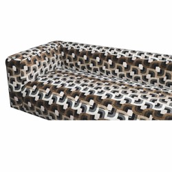 Casa Padrino luxury 3-seater sofa brown / white / black 252 cm - Living room & hotel furniture