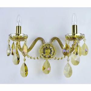 Casa Padrino Lámpara de Pared Doble de Cristal Barroco de Lujo Oro 38 x 20 x A. 25 cm - Luces Barrocos