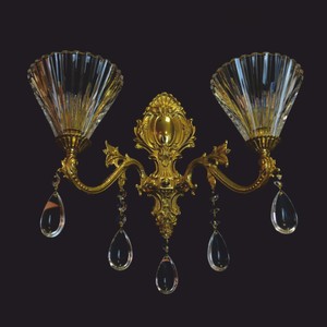 Casa Padrino lámpara de pared doble de cristal LED barroco de lujo oro 43 x 23 x A. 39 cm - Luces Barrocos