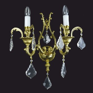 Casa Padrino lámpara de pared doble de cristal barroco de lujo oro 40 x 28 x A. 54 cm - Luces Barrocos