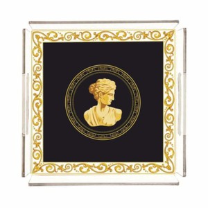 Casa Padrino luxury serving tray baroque woman's bust black 40 cm - Catering accessories