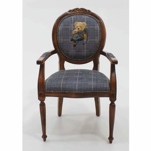 Casa Padrino chaise de salle à manger baroque de luxe avec accoudoirs ours en peluche fait une pause bleu / marron