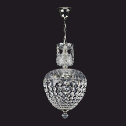 Casa Padrino lámpara colgante LED de cristal barroco de lujo plata Ø 25 x A. 41 cm - Luces barrocos