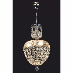 Casa Padrino lámpara colgante LED de cristal barroco de lujo plata Ø 25 x A. 41 cm - Luces barrocos