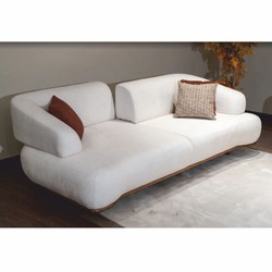Casa Padrino canapé de luxe avec dossiers réglables blanc / marron 240 cm - Meubles de luxe