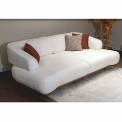 Casa Padrino canapé de luxe avec dossiers réglables blanc / marron 240 cm - Meubles de luxe