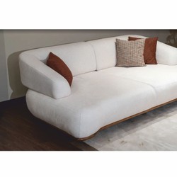 Casa Padrino canapé de luxe avec dossiers réglables blanc / marron 240 cm - Meubles de luxe