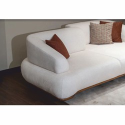 Casa Padrino canapé de luxe avec dossiers réglables blanc / marron 240 cm - Meubles de luxe