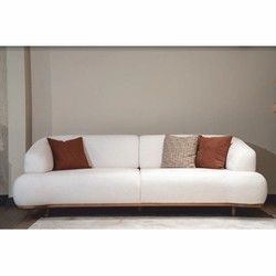 Casa Padrino canapé de luxe avec dossiers réglables blanc / marron 240 cm - Meubles de luxe