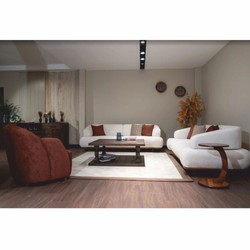 Casa Padrino canapé de luxe avec dossiers réglables blanc / marron 240 cm - Meubles de luxe