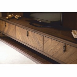 Casa Padrino armoire TV de luxe avec 3 tiroirs marron 240 cm - Meubles de salon & hôtel