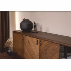 Luxus Massivholz Sideboard mit 4 Türen Braun