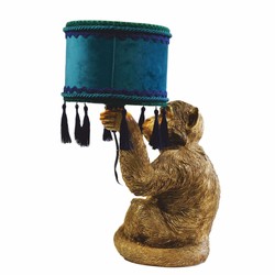 Casa Padrino lampada da tavolo di lusso scimmia oro / blu / verde A. 50 cm - Luci di lusso