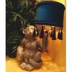 Casa Padrino lampada da tavolo di lusso scimmia oro / blu / verde A. 50 cm - Luci di lusso