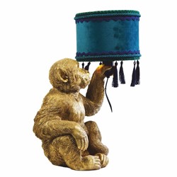 Casa Padrino lampada da tavolo di lusso scimmia oro / blu / verde A. 50 cm - Luci di lusso