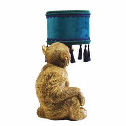 Casa Padrino lampada da tavolo di lusso scimmia oro / blu / verde A. 50 cm - Luci di lusso